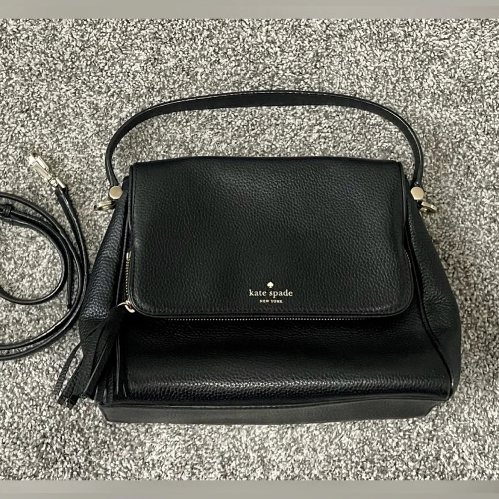 Kate Spade Miri Chester Street Black leather crossbody purse